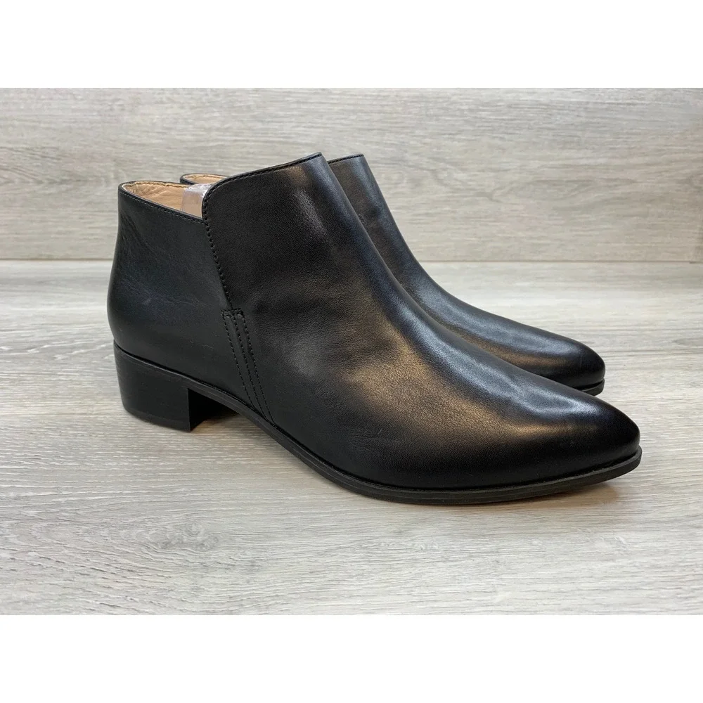 Clarks Narrative Women's Black Leather Ankle Boots Pointed Comfort Shoes